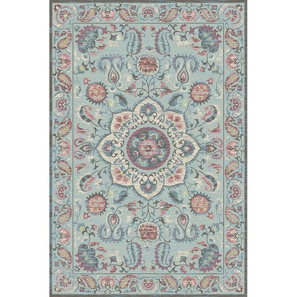 Sininen vinyylimatto persialaisella kuviolla