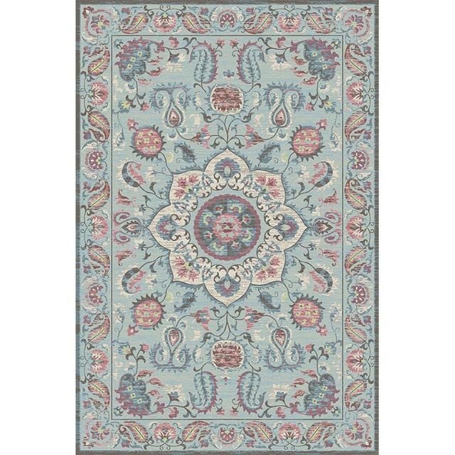 Sininen vinyylimatto persialaisella kuviolla